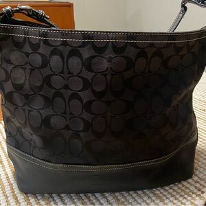 Coach Black Leather and canvas bag